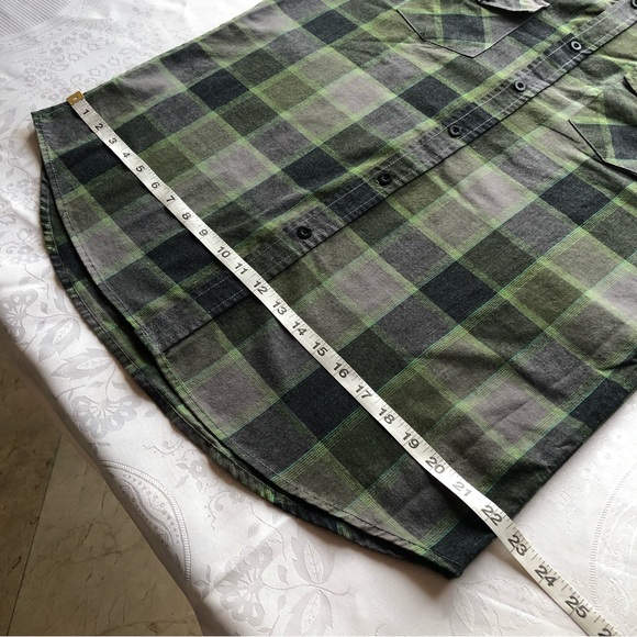 Diamond Jack Green/Gray Plaid Western Style Button-Up Shirt Women’s Size L Top - Picture 10 of 16